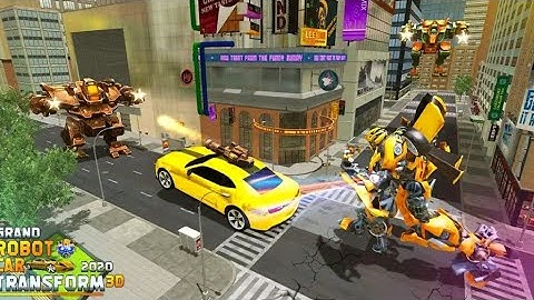 Satisfying & Relaxing Car Driving।। Army Bus Robot Car Game – Transforming robot Gamplay Part-5