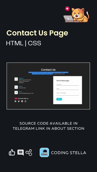 How to Create Contact Us Page | Footer HTML CSS #shorts #css - YouTube