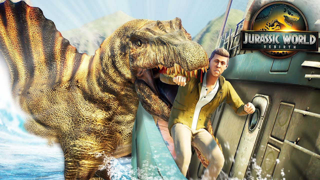 REBIRTH SPINOSAURUS EATING HUMANS!!! - Jurassic World Evolution 2 (Jurassic World Rebirth Mods)