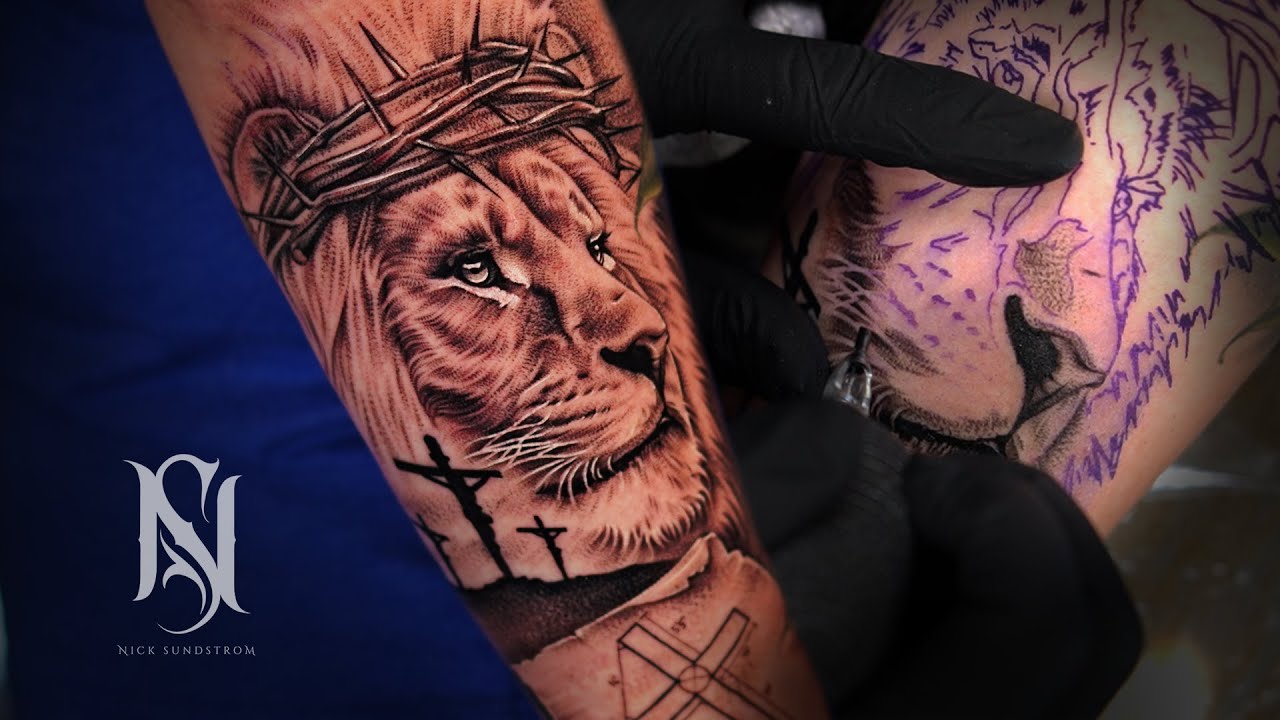 50 Lion With Crown Tattoo Designs For Men  Royal Ink Ideas