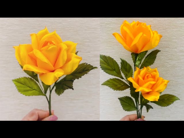 DIY- Como Hacer una Rosa Flor Liston Satin/ How to Make Rose  RibbonРоза//クリップ簪/Fita Cetin 