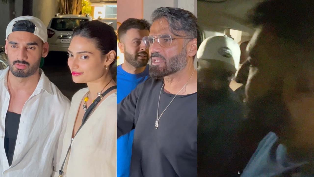 Athiya Shetty, KL Rahul, Ahan Shetty and Suniel Shetty spotted at Davos in Bandra | Shudh Manoranjan