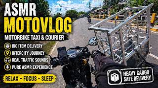 ASMR Motovlog: Motorbike Taxi & Courier – Intercity Delivery with Heavy Cargo 🏍️📦 #asmr #motovlog screenshot 1