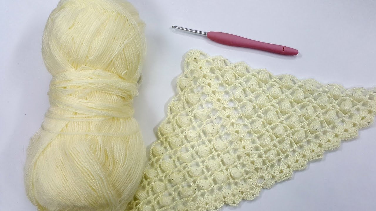 1 günde biten fıstıklı şal modeli & Tığ işi şal modeli