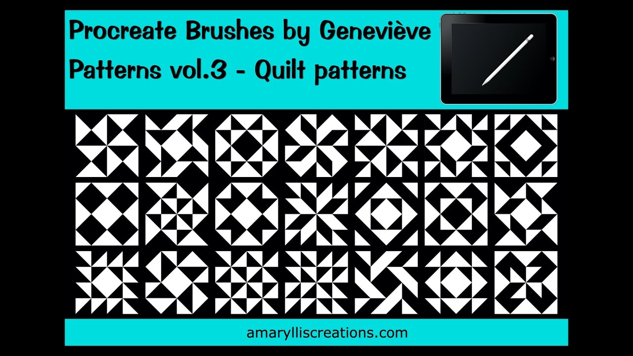 Procreate Brushes - Patterns vol. 3 - Quilt patterns