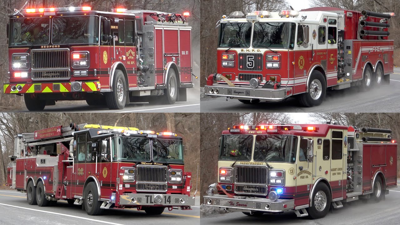 Bedford FD Working Barn Fire Response