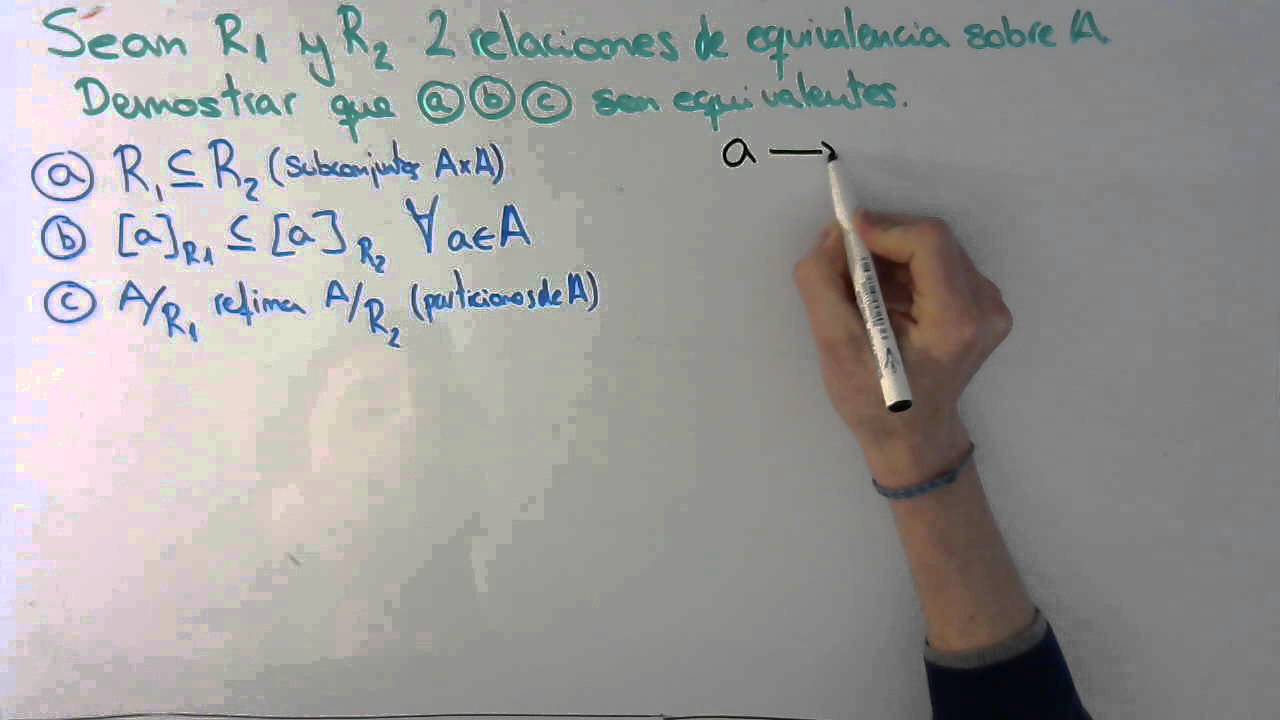 El R1 Y El R2 Sean R1 y R2 2 relaciones de equivalencia sobre A Demostrar ...