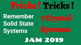 Solid State Tricks : How to remember 7 crystal systems