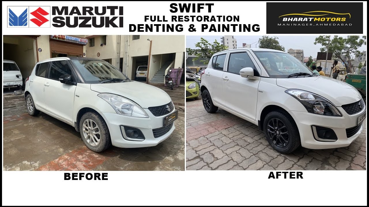 Maruti Suzuki Swift Full Restoration Paint Striping Denting and