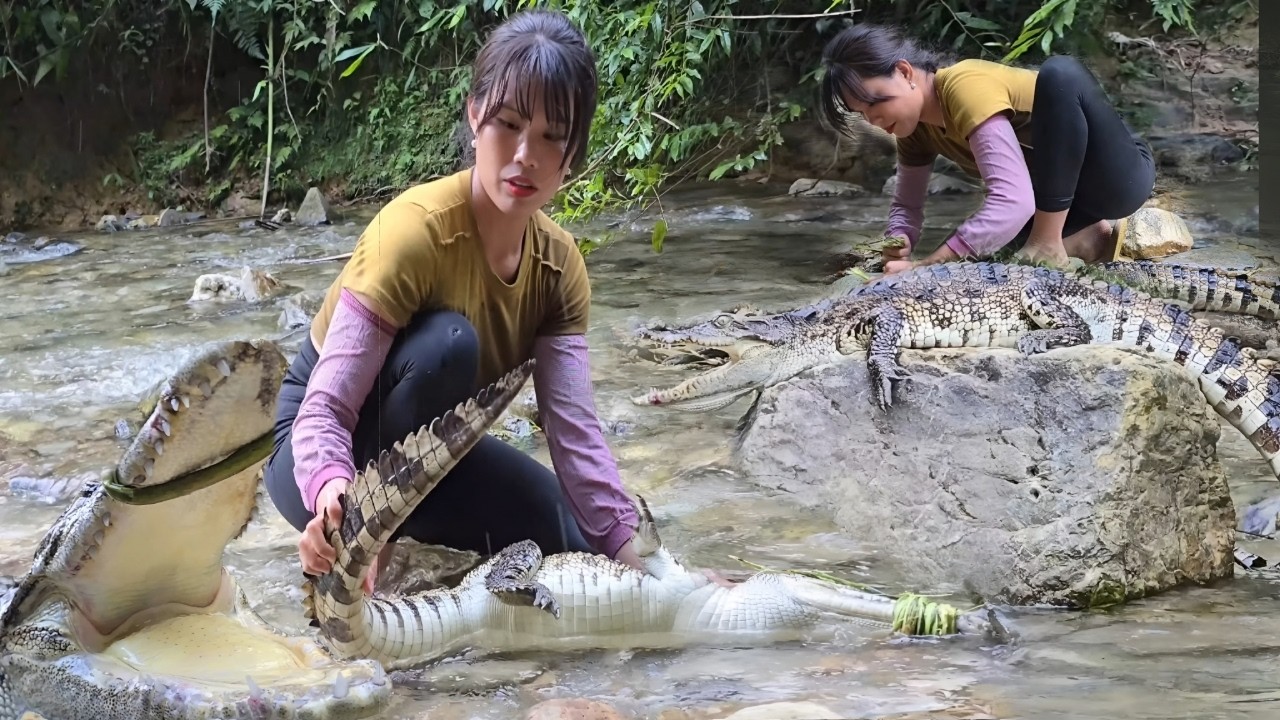 A brave single mother hunts giant bad fish alone in the wild with her ...