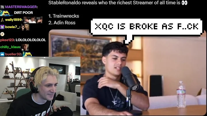 xQc Reacts to StableRonaldo saying "Trainwrecks & Adin Ross" are "The Richest Streamer of All Time"