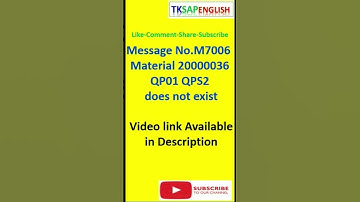 Message No.M7006 - Material 20000036 QP01 QPS2 does not exist