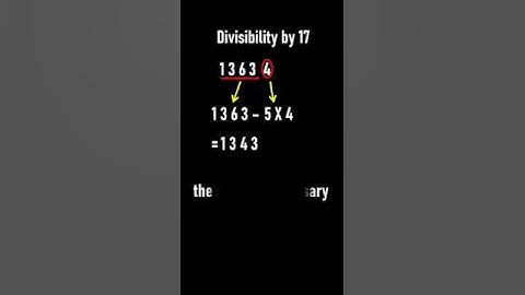 Divisibility Test by 17