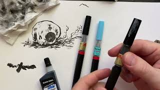 how to refill a brush pen #inkingvideo #drawingvideo