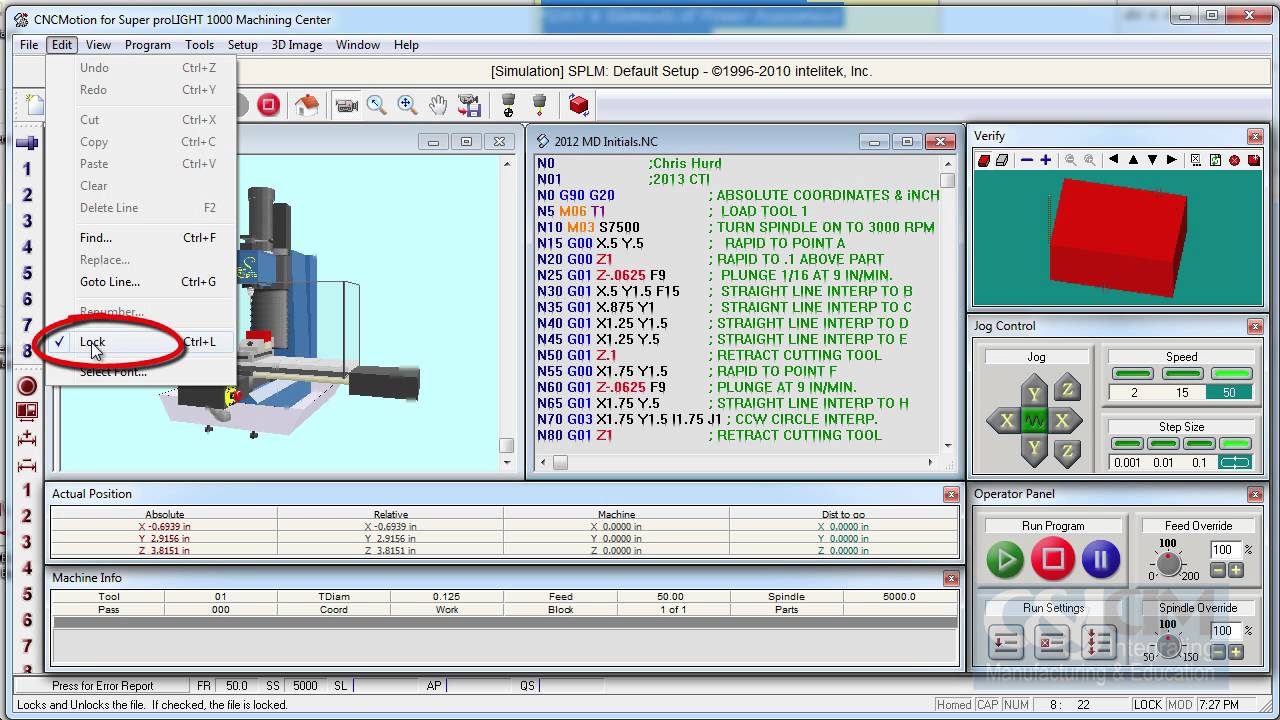 Cnc Program Edit Lock With Key CNCMotion: Locked Program Editor - YouTube