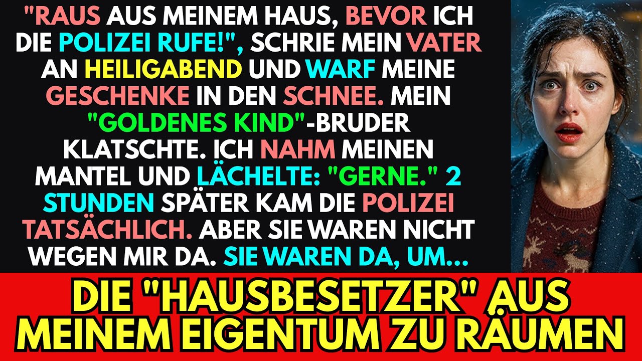 Mein Vater warf meine Weihnachtsgeschenke in den Schnee, bis er entdeckte dass ich sein Haus besitze