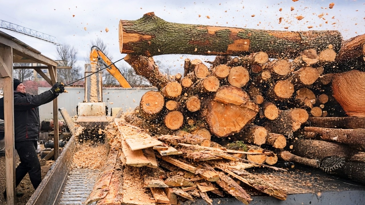 Extreme Wood Destruction Skills | Professional Operator