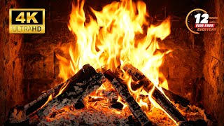 🔥 Cozy Fireplace 4K (12 HOURS). Fireplace with Crackling Fire Sounds. Fireplace Burning 4K