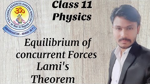 Equilibrium of Concurrent Forces | Lamis Theorem | Class 11 Laws of Motion |