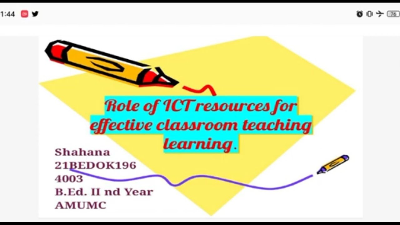 Role of ICT Resources for Effective Teaching Learning - YouTube