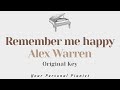Remember me happy - Alex Warren (Original Key Karaoke) - Piano Instrumental Cover with Lyrics