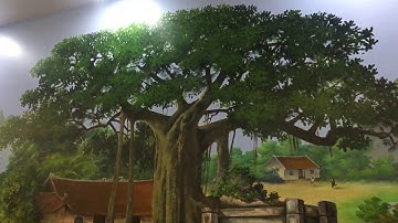 Tranh kết hợp sơn thủy và đồng quê (Nguyễn Văn Sỹ) 0904106928