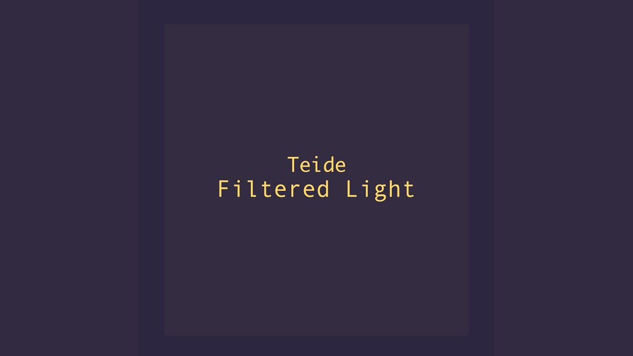 Watch Filtered Light on YouTube Watch Filtered Light on YouTube