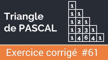 Exercice corrigé 61: Algorithme qui permet de construire le triangle de PASCAL de degré N