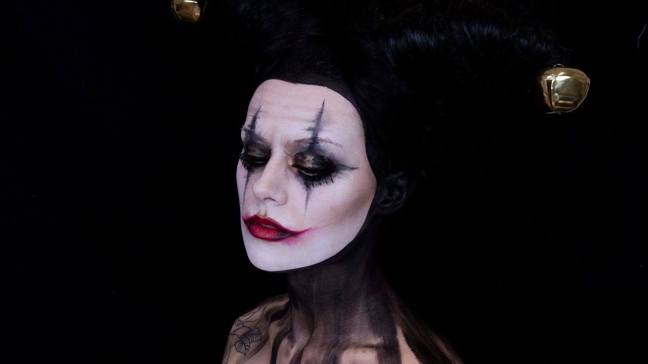 Halloween Creepy Jester Joker Makeup Tutorial YouTube