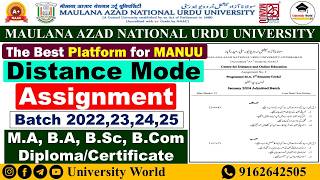 Manuu Distance Assignment Batch 2022-26 | M.A, B.A, B.Sc, B.Com | @UniversityWorld