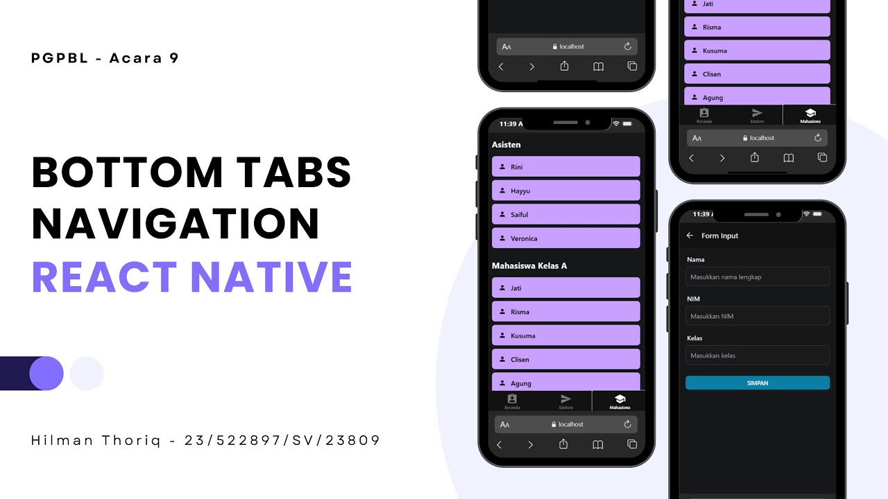 PGPBL 9 - BOTTOM TAB NAVIGATION REACT NATIVE - YouTube