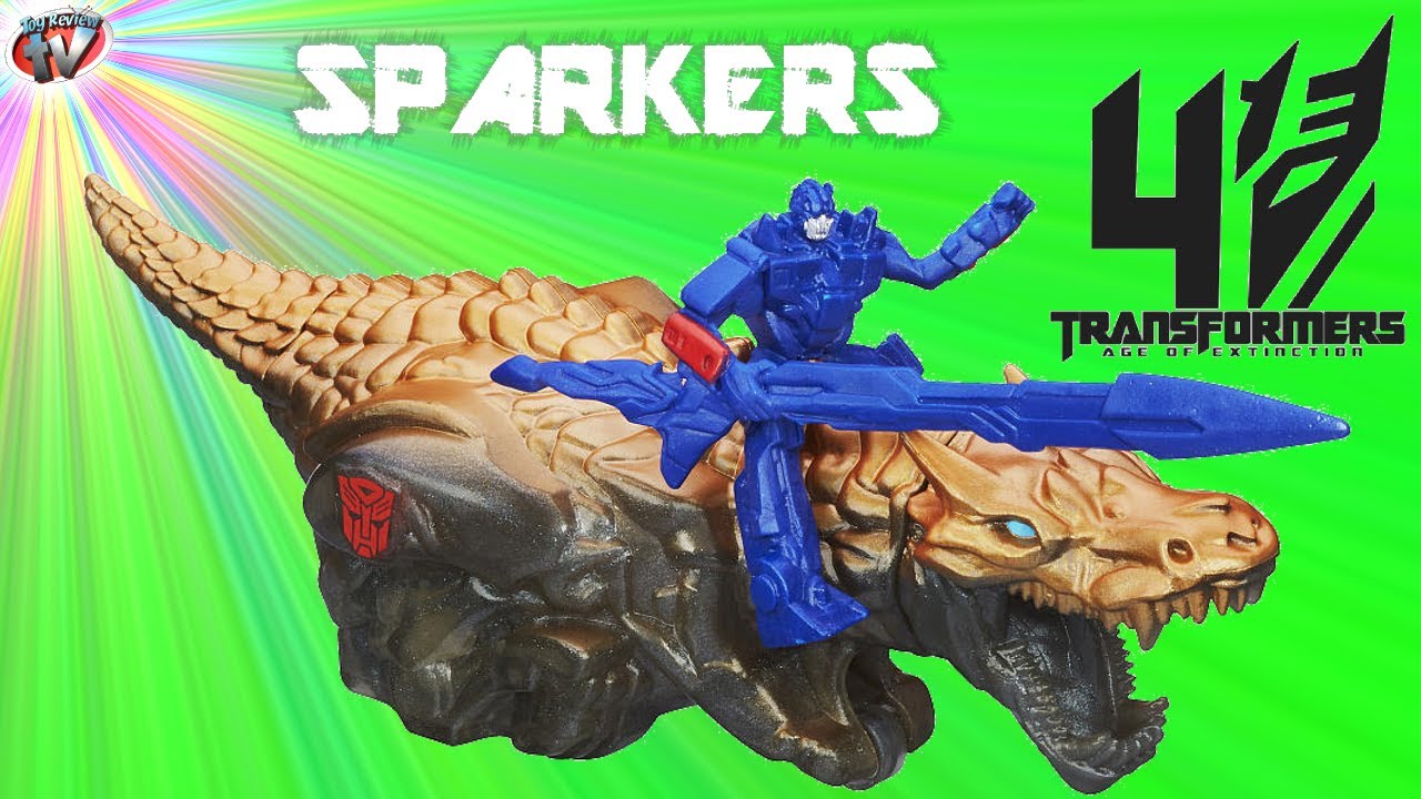 Transformers 4 Age of Extinction: Dino Sparkers Optimus Prime & Grimlock Figures Toy Review, Hasbro