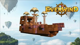 Exploring floating islands in my Airship on Everwind!
