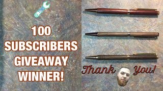 100 Subscribers Pen Giveaway Winner! (CLOSED)