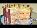 Easy Homemade Victoria Sponge Cake with Fresh whipped Cram and Raspberry Jam Filling