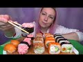 МУКБАНГ РОЛЛЫ СУШИ///MUKBANG SUSHI ROLLS/EATING SHOW//ВКУСНЯШКА///не АСМР///