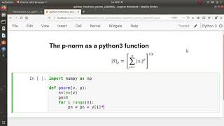 functions in python3 the p-norm