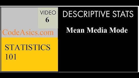 Statistics 101: Descriptive Statistics, Mean, Median, and Mode |Data Sciences | Data Analytics