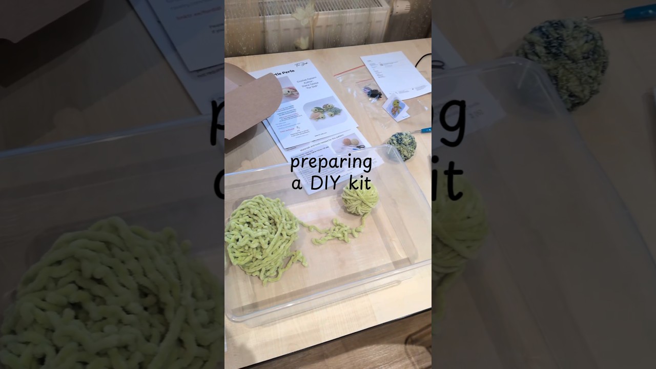 Plush Turtle crochet DIY kit. Amigurumi plushie pattern. 