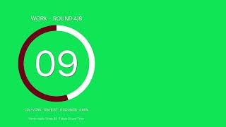 4-Min Tabata Circular Timer 🟢 8K Green Screen Left | Freestyle HIIT Remix