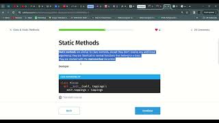 100 Class & Static Methods | Python Developer | Sololearn