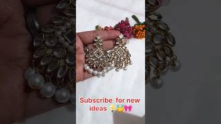 beautiful Handmade Kundan Earrings😍✨ #shorts #earrings #handmadejewelry  #diyearrings #viralshorts