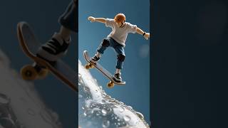 Extreme Miniature Skateboarder on a Refreshing Drink Bottle #MiniatureSkateboard #ExtremeSports