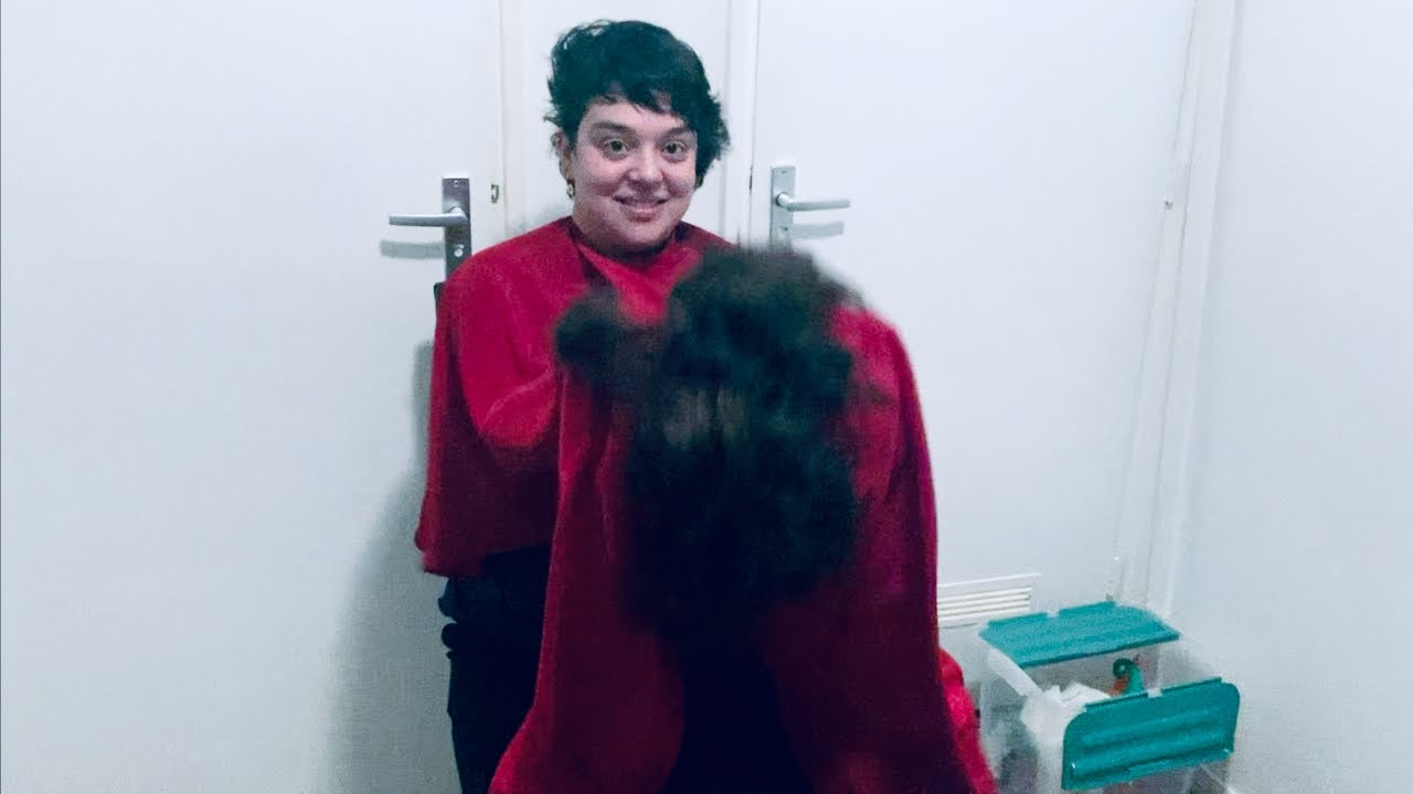 Not just a trim? From long to a short creative a-symmetric shape! Lots of hair came off!!! #haircut