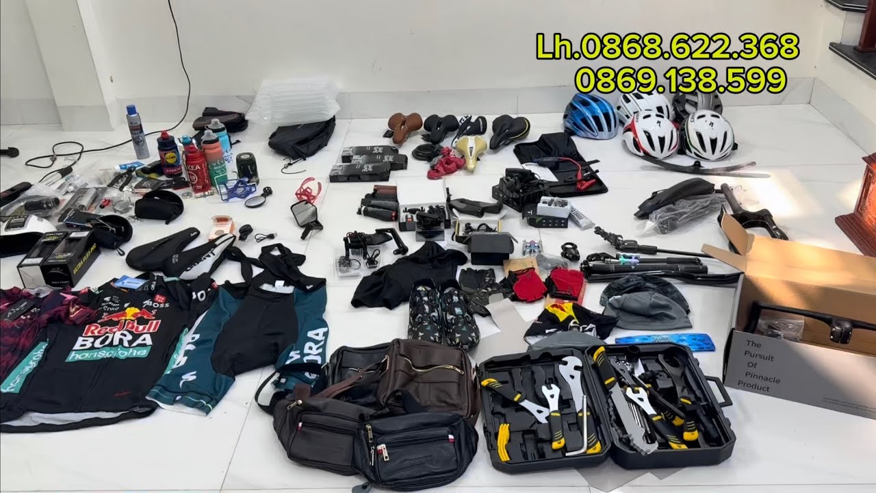 Giảm giá 50% phụ kiện xe đạp Nhật-Đèn Bontrager 1800lumen-Gang tay S.Works-Bộ sửa chữa xe đạp Nhật