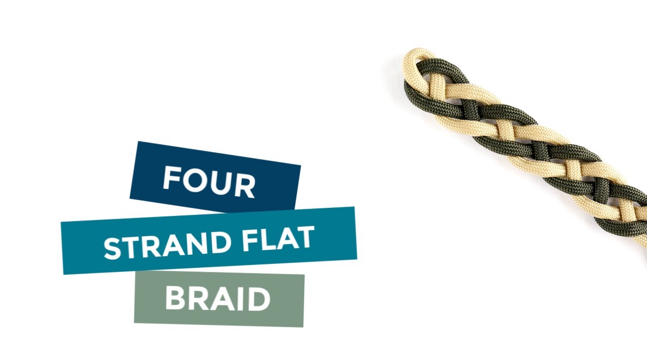 HOW TO MAKE FOUR STRAND FLAT BRAID PARACORD TUTORIAL - YouTube