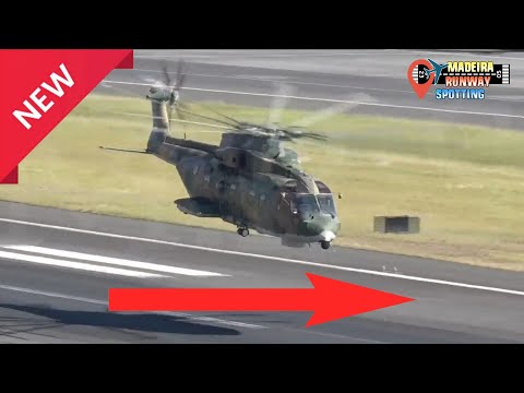 Portuguese Air Force EH101 Low-Level Takeoff – Madeira Airport (LPMA)