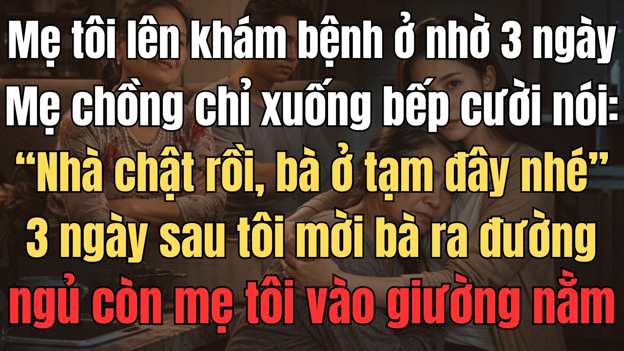 Mẹ Tôi Lên Khám Bệnh Ở Nhờ 3 Ngày, Mẹ Chồng Chỉ Xuống Bếp Cười Nói Nhà Chật Rồi, Bà Ở Tạm Đây Nhé.