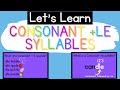 Consonant Le Syllables Syllable Types 