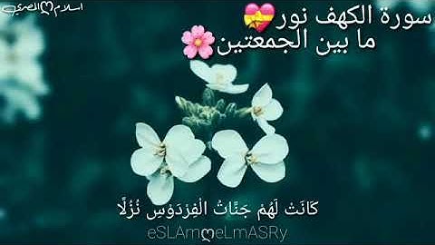 سورة الكهف  نور ما بين الجمعتين ✨جمعة مباركة للجميع💖